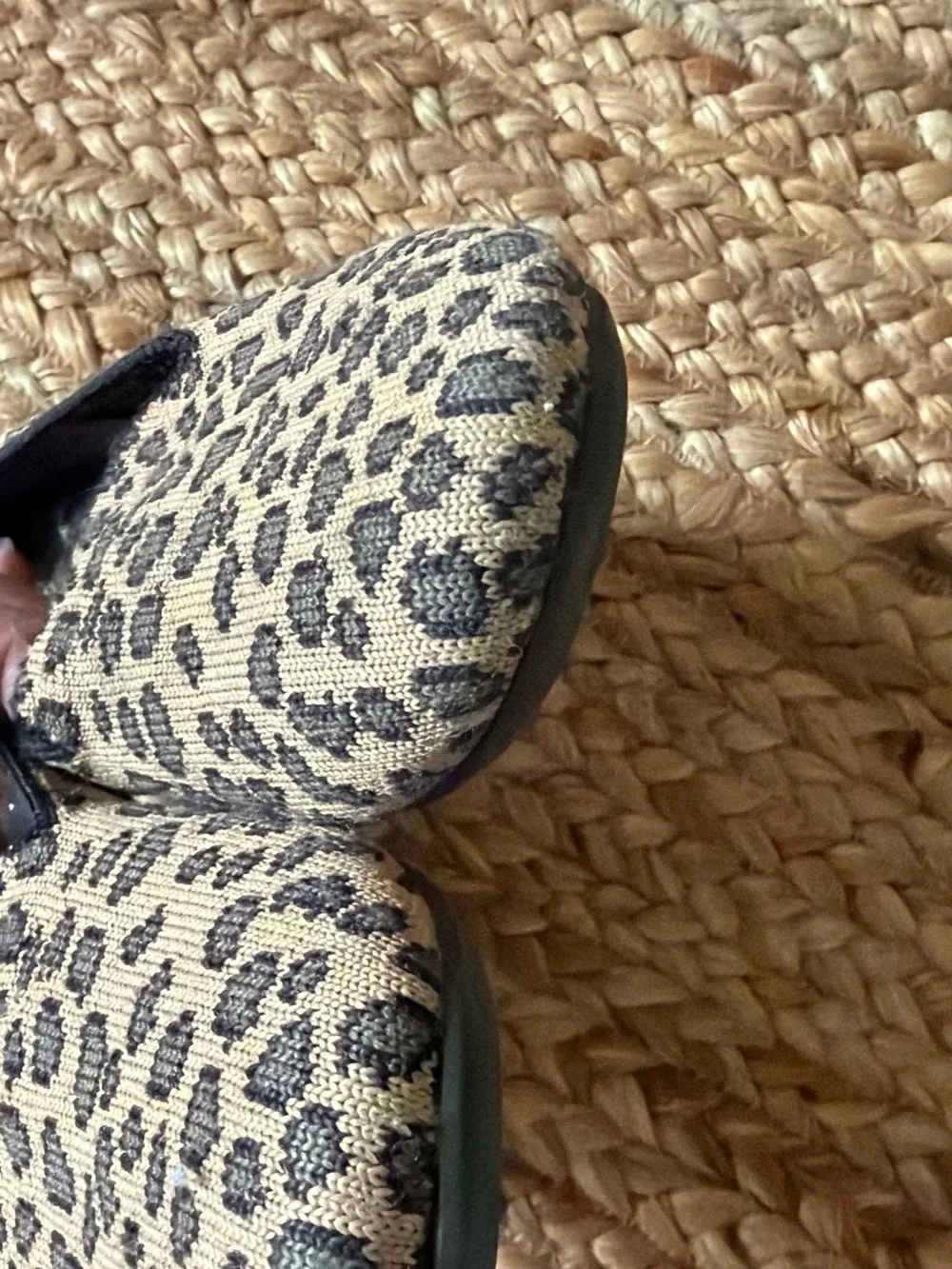 Rothy’s size 2 Leopard Print Slip-On Shoes in Beige and Black